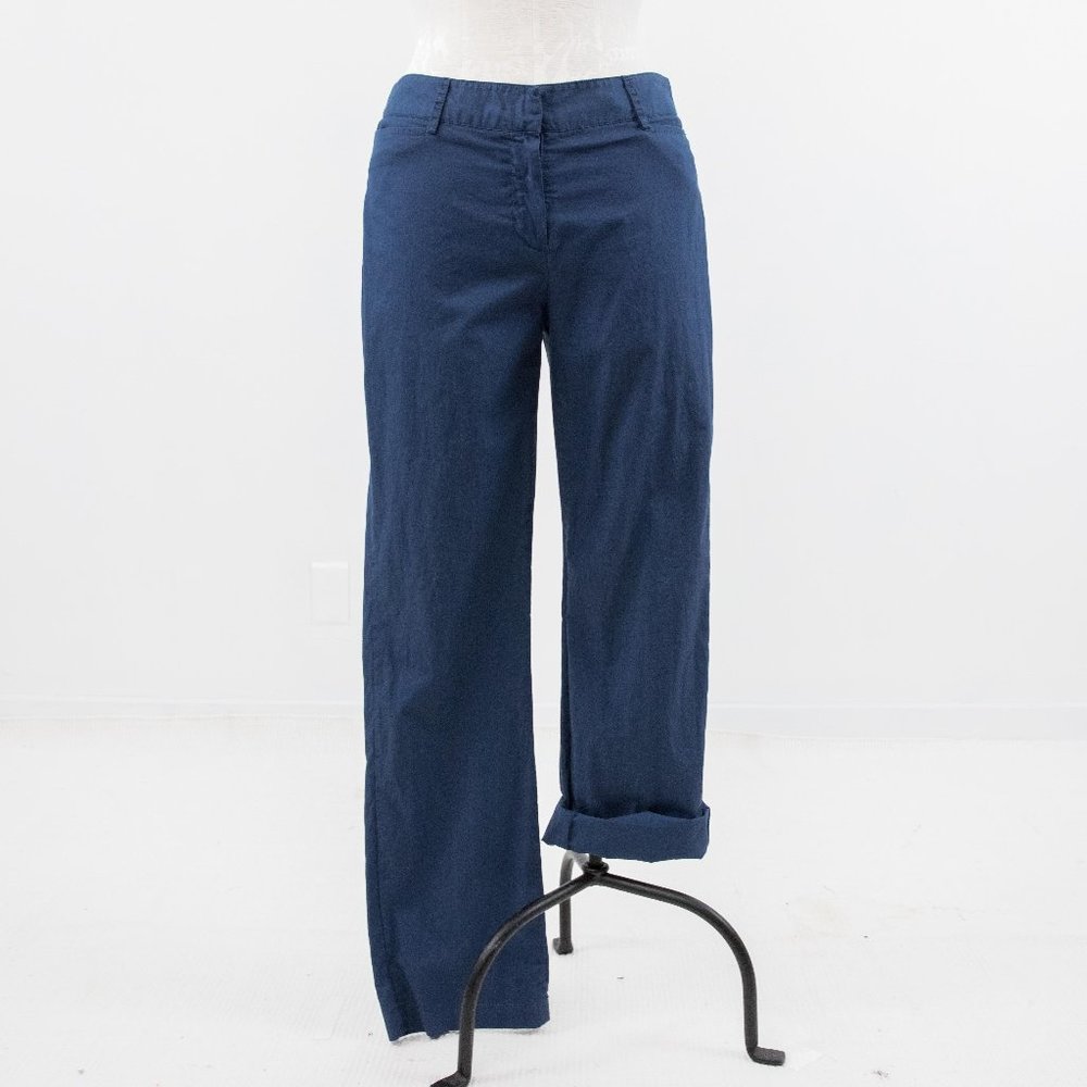 Philippe Adec 4 Cotton Straight Leg Pants Blue